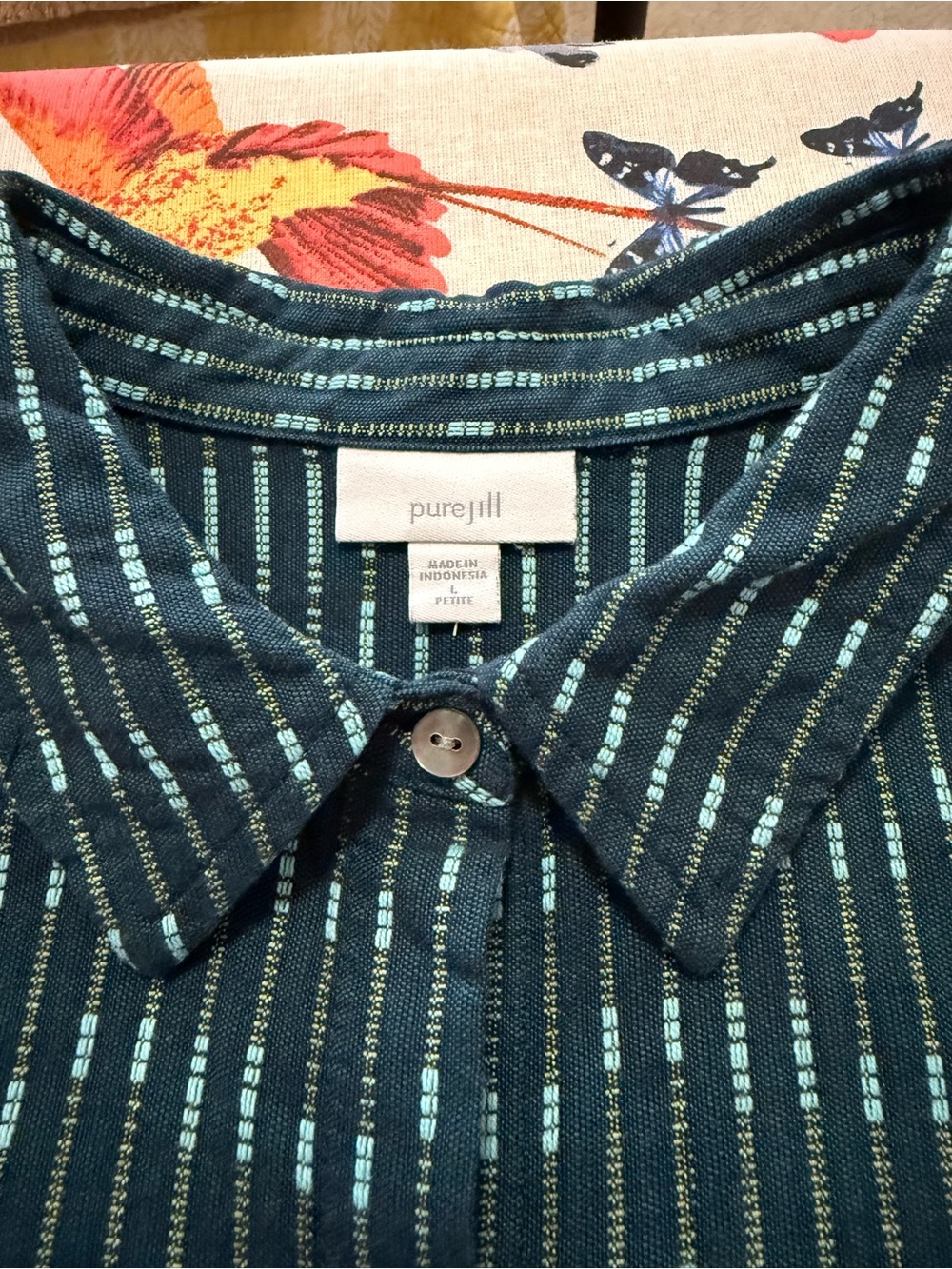 Pure Jill Dobby-Textured Shirtdress - Picture 6 of 7